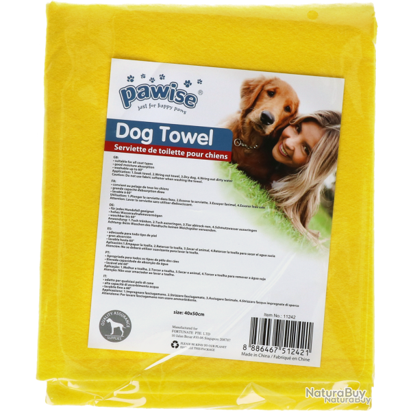 Pawise Dog Towel - Ref PAWI11242 - EAN 8886467512421 - Livraison rapide