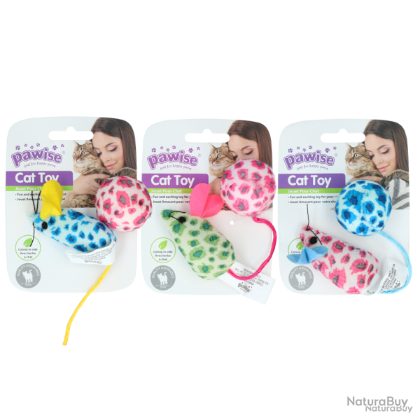 Pawise Cat Toy - Mice & Ball - Ref PAWI28121 - EAN 8886467581212 - Livraison rapide