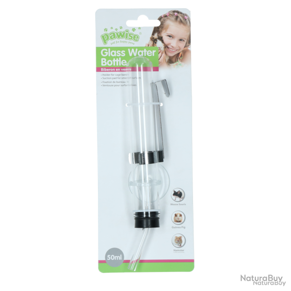 Pawise Hamster Glass Water Bottle - Ref PAWI39004 - EAN 8886467590047 - Livraison rapide