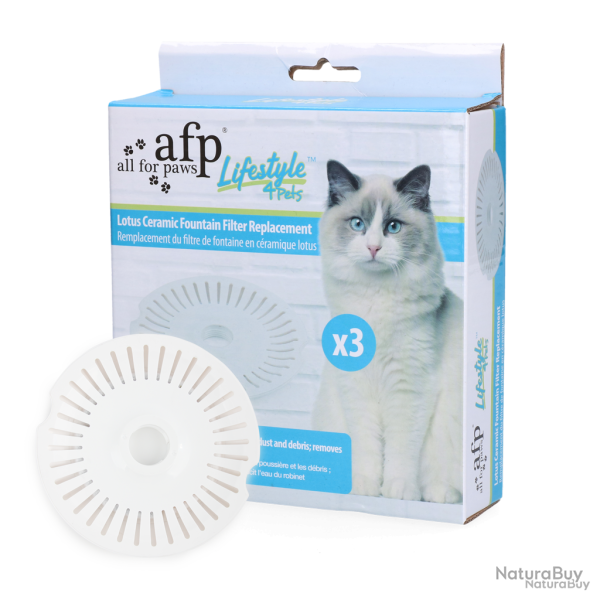 AFP Lifestyle 4 Pets - Lotus Ceramic Fountain Filter Replacement 3 pcs - Ref AFPK05758 - EAN 0847922