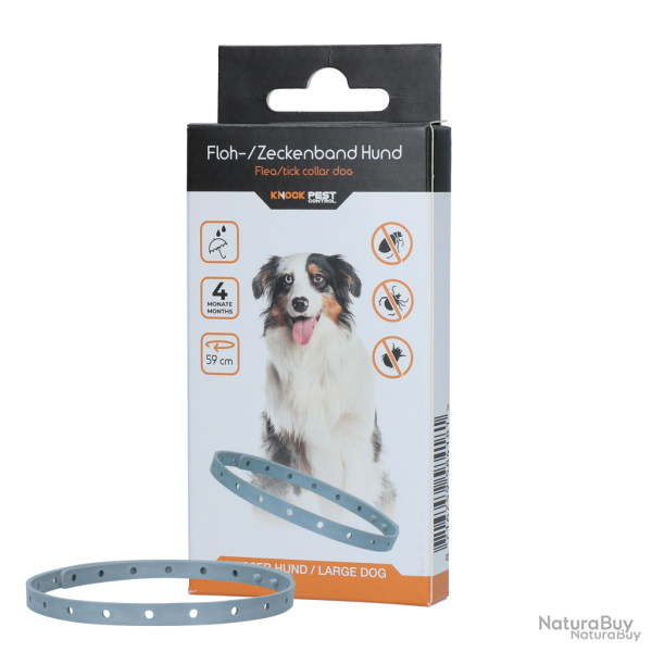Knock Pest Collier Anti Puces/Tiques Chien - Ref KNOC00116GE - EAN 8716759584181 - Livraison rapide
