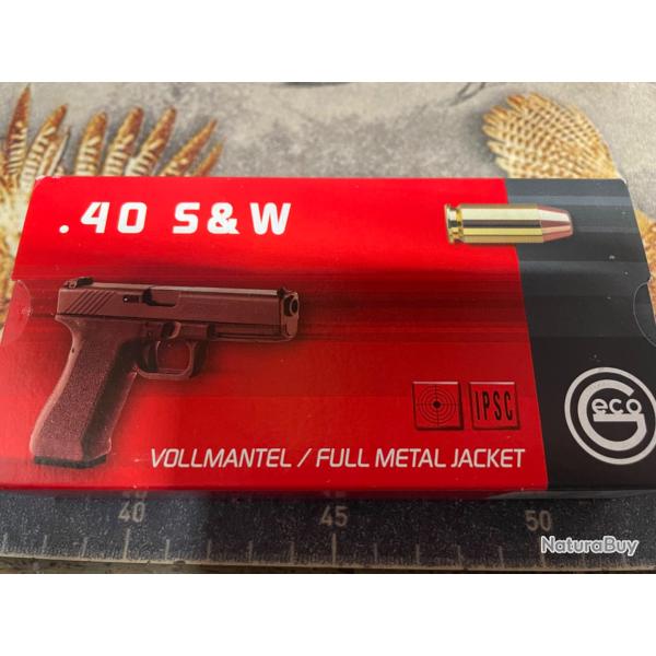 Lot de 20 Bo�tes Geco 40S&W FMJ 11,7G/180GR Neuf 57023
