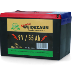 Battery Dry 9V/55Ah (H11.5 x L16.5 x W11.2 cm) - Ref BATT044212 - EAN 4029339105510 - ZoneGuard