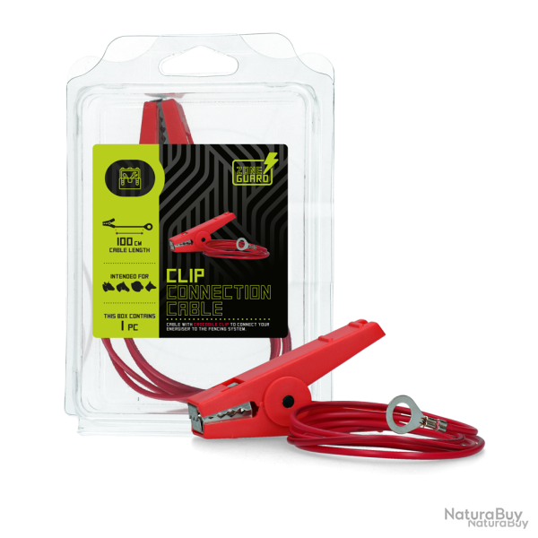 ZoneGuard Crocodile clip connection cable 100 cm - Ref ZONE0031 - EAN 8716759574557 - Livraison rapi