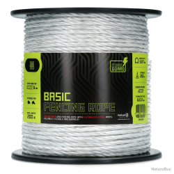 ZoneGuard 6 mm Basic fencing rope white 200 m - Ref ZONE0084 - EAN 8716759569973 - Livraison rapide