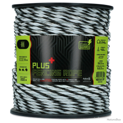 ZoneGuard 6 mm Plus fencing rope black and white 200 m - Ref ZONE0086 - EAN 8716759578029 - Livraiso