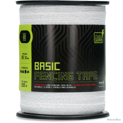 ZoneGuard 10 mm Basic fencing tape white 200 m - Ref ZONE00980 - EAN 8716759572423 - Livraison rapid