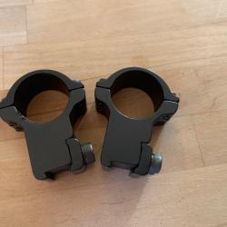 Paire Colliers haut montage fixe 25,4mm rail 11mm