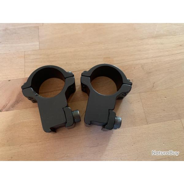Paire Colliers haut montage fixe 25,4mm rail 11mm