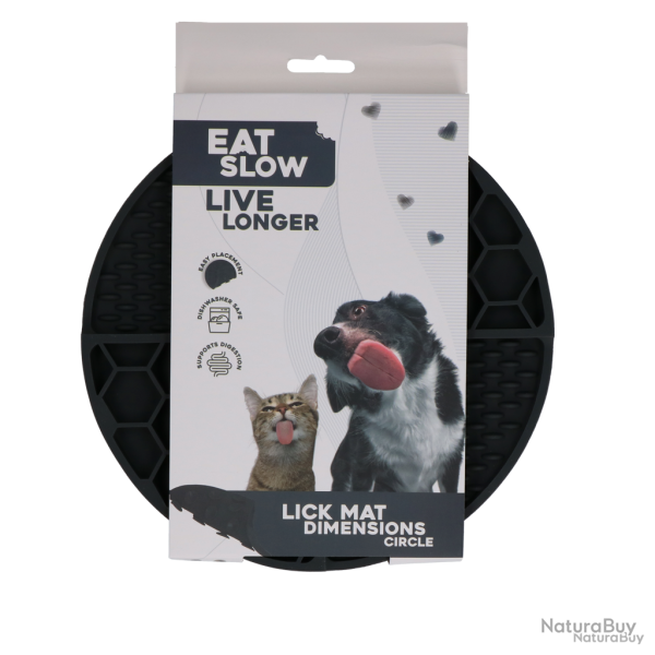 Eat Slow Live Longer Lick Mat Dimensions Circle - Ref EATS063K - EAN 8716759632677 - Livraison rapid
