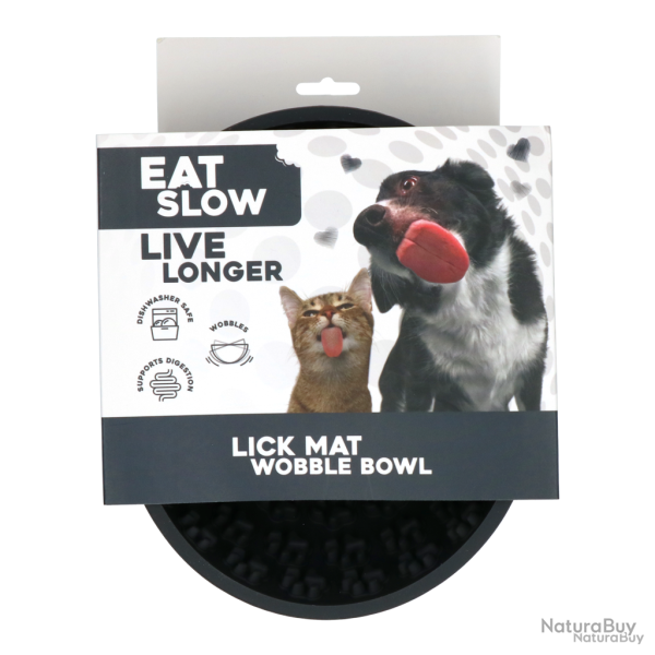 Eat Slow Live Longer Lick Mat Wobble Bowl - Ref EATS064K - EAN 8716759632776 - Livraison rapide