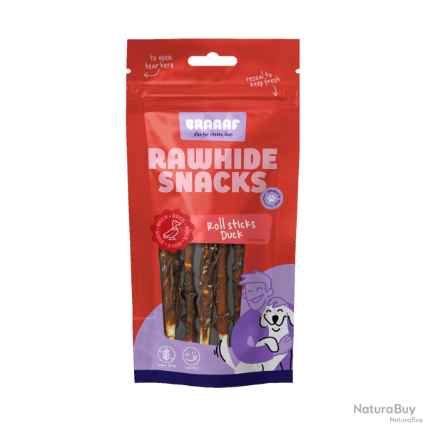 Braaaf Rawhide Roll Sticks - Ref BRAA400283 - EAN 8718444639114 - Livraison rapide