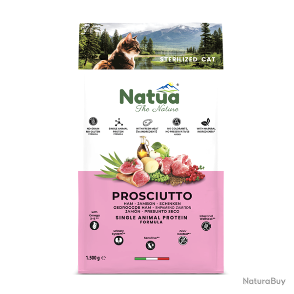 Natua Dry Sterilized Cat Ham - Ref NATU06208 - EAN 8057507371425 - Livraison rapide