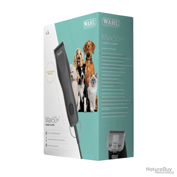 Wahl Max50+ Corded Clipper - Ref WAHL12510470 - EAN 4015110037941 - Livraison rapide