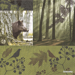 Serviettes en papier - Ref 19200-15 - Cadeau th&egrave;me chasse