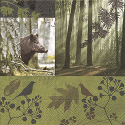 Serviettes en papier - Ref 19200-15 - Cadeau th&egrave;me chasse