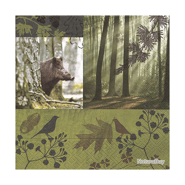 Serviettes en papier - Ref 19200-15 - Cadeau th�me chasse
