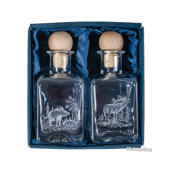 Lot cadeau flacons huile et vinaigre - Ref 21123-01 - Cadeau th�me chasse
