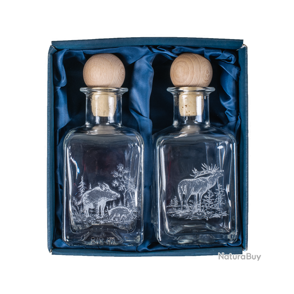 Lot cadeau flacons huile et vinaigre - Ref 21123-01 - Cadeau th�me chasse