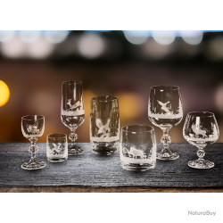 S&eacute;rie &laquo; Claudia &raquo; de verres en cristal de qualit&eacute; sup&eacute;rieure - Ref 21107-02 - Cadeau th&egrave;me chasse