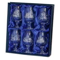 Verres en cristal en coffret cadeau - Ref 21121-07 - Cadeau th&egrave;me chasse