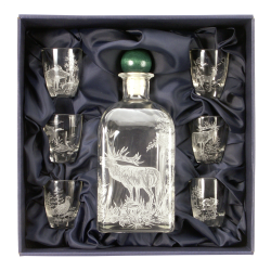 Service &agrave; eau-de-vie - Ref 21175-17 - Cadeau th&egrave;me chasse