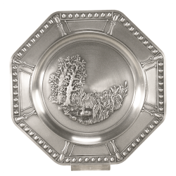 Assiette murale en &eacute;tain - Ref 36023-02 - Cadeau th&egrave;me chasse
