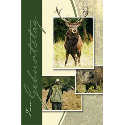 Carte d'anniversaire - Ref 32501-06 - Cadeau th&egrave;me chasse