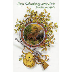 Carte d'anniversaire - Ref 32501-14 - Cadeau th&egrave;me chasse