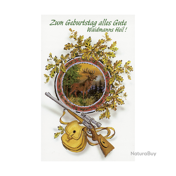 Carte d'anniversaire - Ref 32501-14 - Cadeau th�me chasse