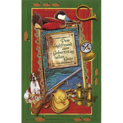 Carte d'anniversaire - Ref 32501-15 - Cadeau th&egrave;me chasse