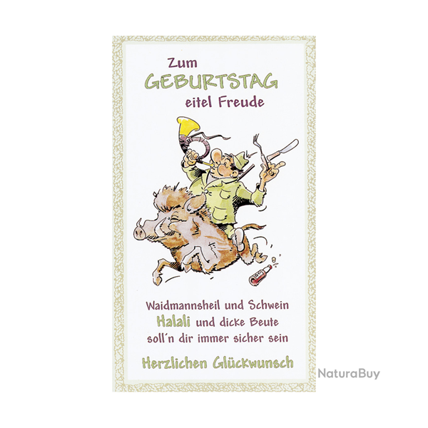 Carte d'anniversaire - Ref 32501-22 - Cadeau th�me chasse