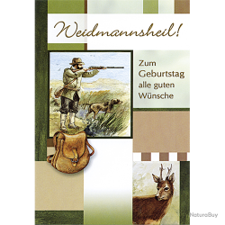 Carte d'anniversaire - Ref 32501-30 - Cadeau th&egrave;me chasse