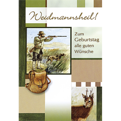 Carte d'anniversaire - Ref 32501-30 - Cadeau th&egrave;me chasse
