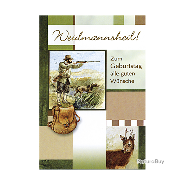 Carte d'anniversaire - Ref 32501-30 - Cadeau th�me chasse