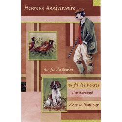 Carte d'anniversaire - Ref 32501-31 - Cadeau th&egrave;me chasse