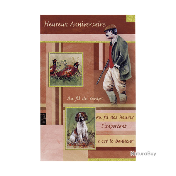 Carte d'anniversaire - Ref 32501-31 - Cadeau th�me chasse