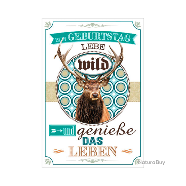 Carte d'anniversaire - Ref 32501-13 - Cadeau th�me chasse
