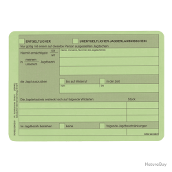 Permis de chasse - Ref 32501-02 - Cadeau th&egrave;me chasse