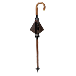 Canne-si&egrave;ge de chasse Assise en cuir - Ref 34321-01 - Am&eacute;nagement territoire chasse