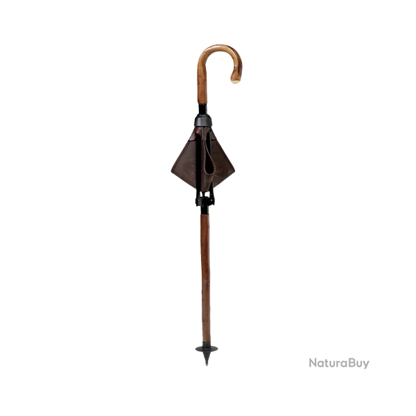 Canne-si�ge de chasse Assise en cuir - Ref 34321-01 - Am�nagement territoire chasse