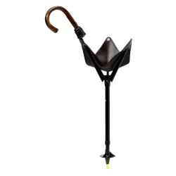 Canne-si&egrave;ge de chasse Assise en cuir - Ref 34321-04 - Am&eacute;nagement territoire chasse