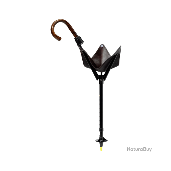 Canne-si�ge de chasse Assise en cuir - Ref 34321-04 - Am�nagement territoire chasse