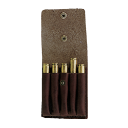 &Eacute;tui &agrave; cartouches en cuir de boeuf pleine fleur - Ref 32375-12 - &Eacute;quipement chasse robuste