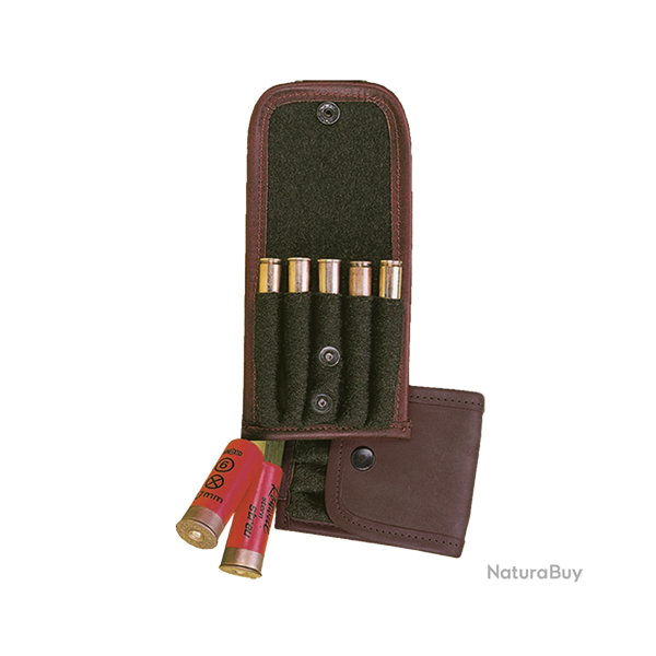 �tui � cartouches en cuir de boeuf pleine fleur - Ref 32375-15 - �quipement chasse robuste