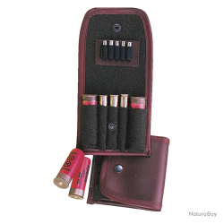 &Eacute;tui &agrave; cartouches en cuir de boeuf pleine fleur - Ref 32375-14 - &Eacute;quipement chasse robuste