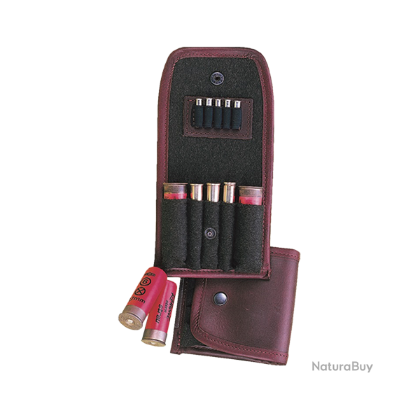 �tui � cartouches en cuir de boeuf pleine fleur - Ref 32375-14 - �quipement chasse robuste