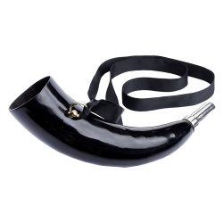 Corne d'appel en v&eacute;ritable corne de buffle - Ref 33453-02 - &Eacute;quipement chasse robuste