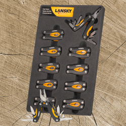 Pr&eacute;sentoir avec 10 multi-outils mini Lansky - Ref 23122-08 - Coutellerie de chasse premium