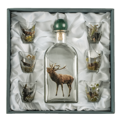 Service &agrave; eau-de-vie - Ref 21175-18 - Cadeau th&egrave;me chasse